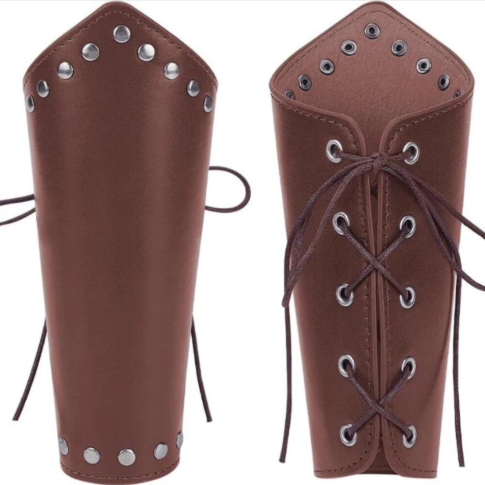 Pair Of Arm Wrist Band Cuffs Viking Cosplay Halloween Costume Renaissance Fair